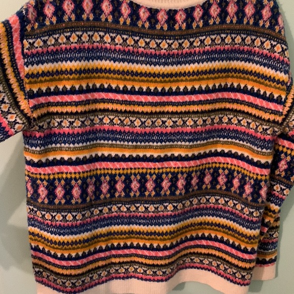 Fair Isle Mockneck Sweater Oyster Multi Color* - Picture 5 of 12